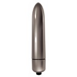 Серебристая вибропуля Mae - 9 см.