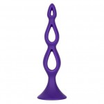 Фиолетовая анальная елочка Silicone Triple Probe - 14,5 см.